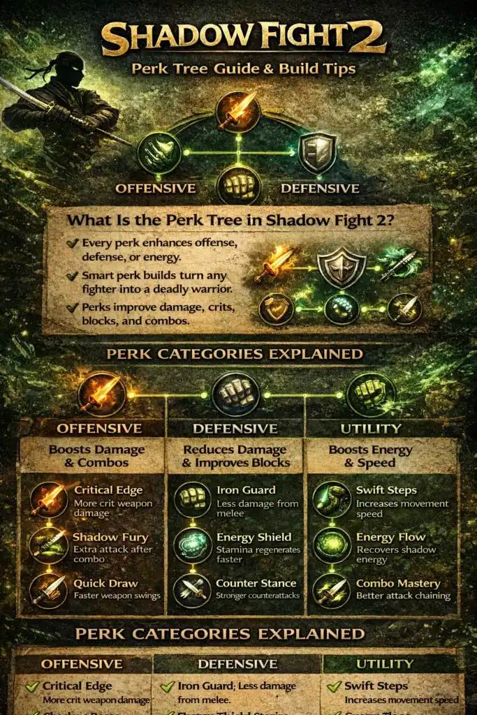 Best Perk Tree in Shadow Fight 2 guide- shadow fight 2 mod apk