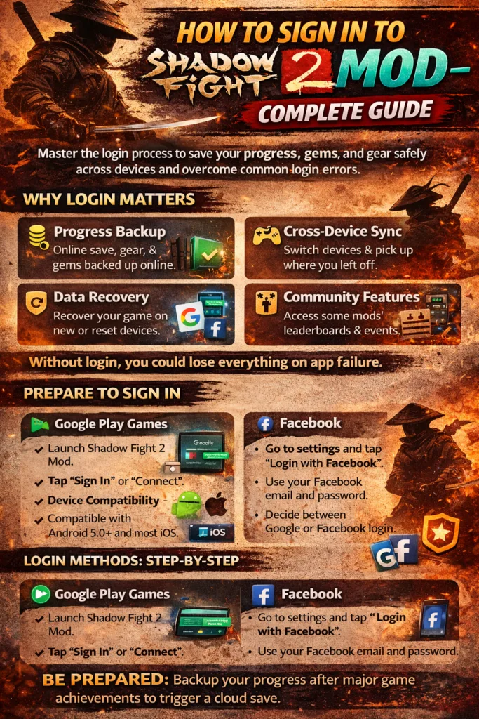 How to Sign In to Shadow Fight 2 Mod APK app – Complete Guide - shadwfite2.com
