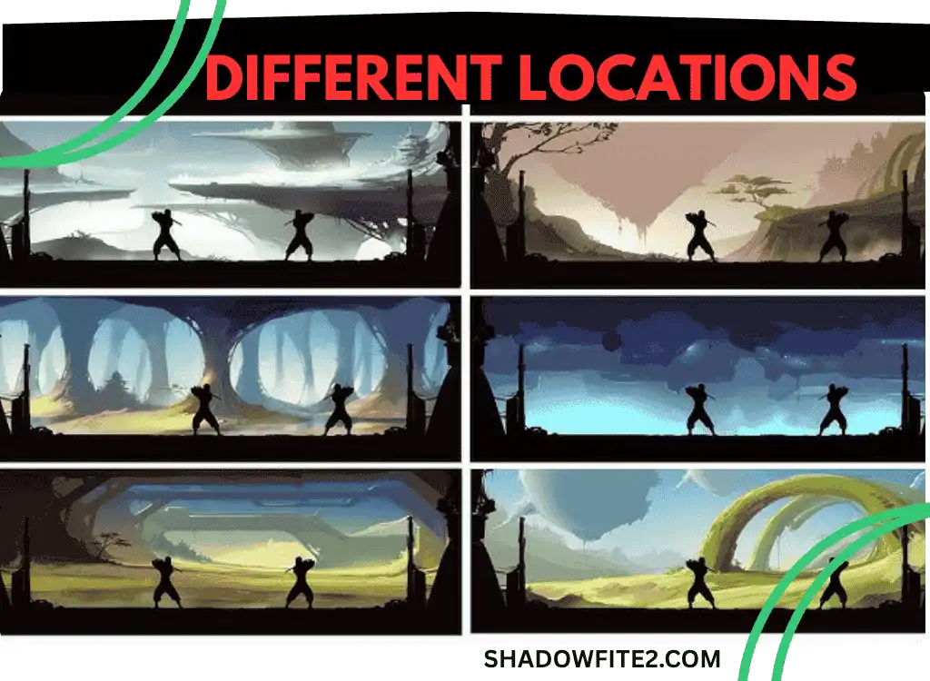 Different Locations and countries in Shadow 2 Fight mod apk