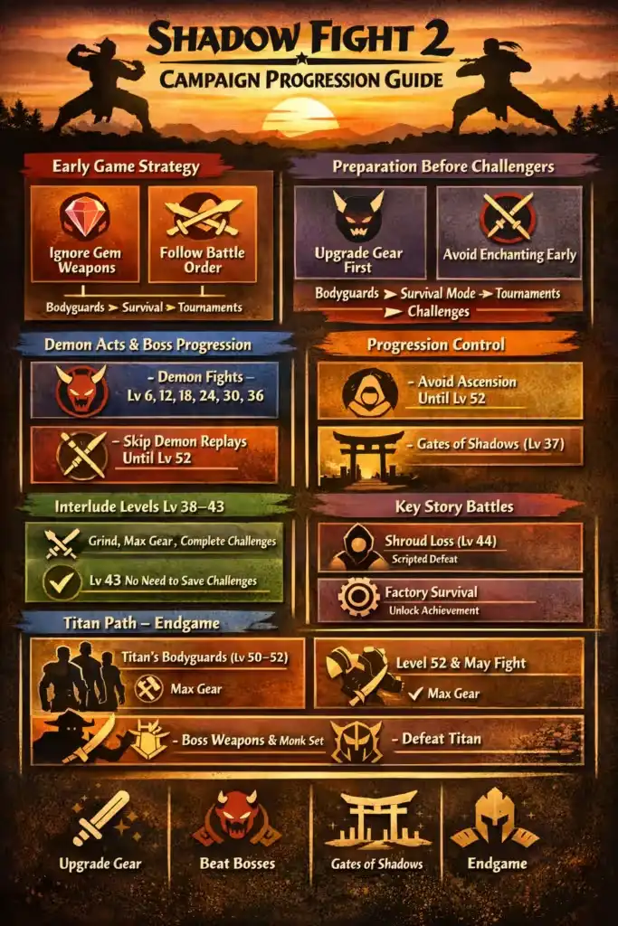 Game progression tips for max level 52 in shadow fight 2 mod APK game