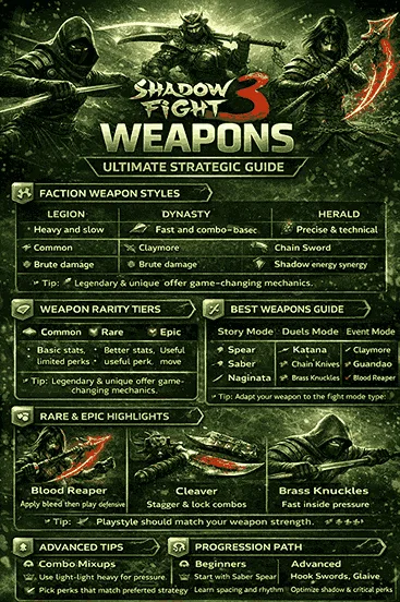 Shadow Fight 3 Weapons Guide  Tier list, Herald, Dynasty