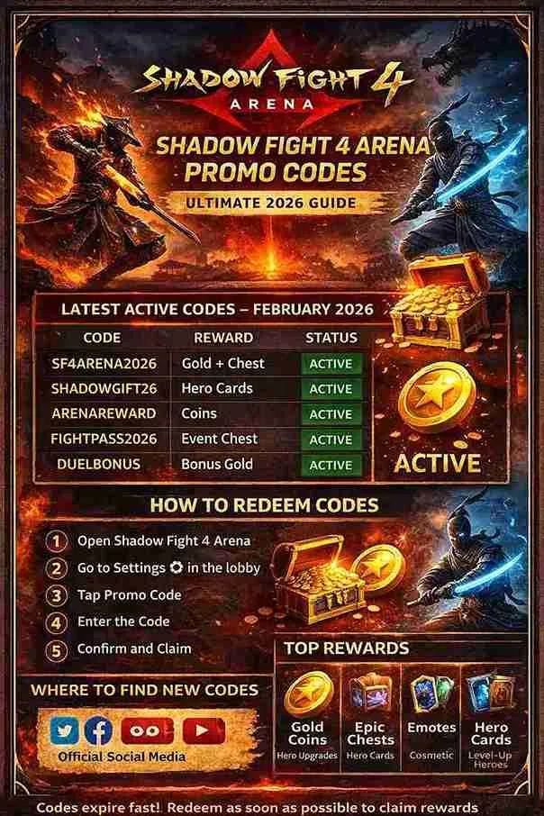 Shadow Fight 4 Arena Promo Codes Working Today March 2026 2 Shadow Fight 4 Arena Promo Codes Working Today