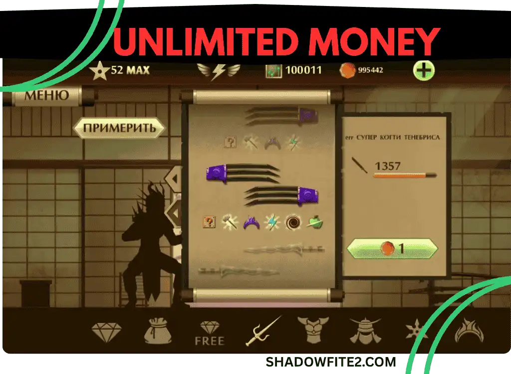 Unlimited Money, gems, currency, enchantments in Shadow Fight 2 Mod apk