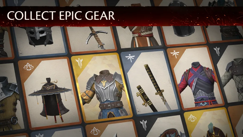 collect epic gear, weapons, armour in shadow fight 3 mod apk