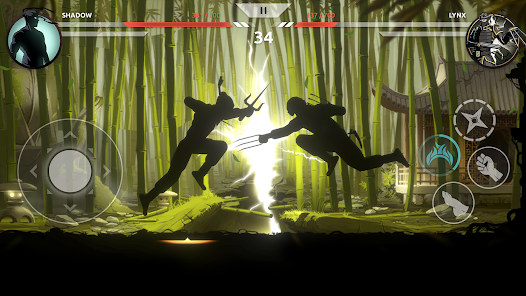 fierce fights with bosses in Shades Shadow Fight Roguelike MOD APK (Unlimited Energy, Max Level)
