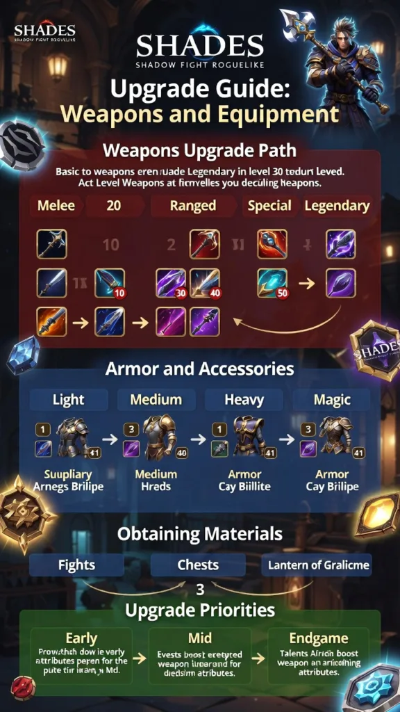 Shade: Shadow Fight Roguelike Weapons Upgrade Guide 2026 2 Shades Shadow Fight Roguelike Upgrade Guide Weapons and Equipment