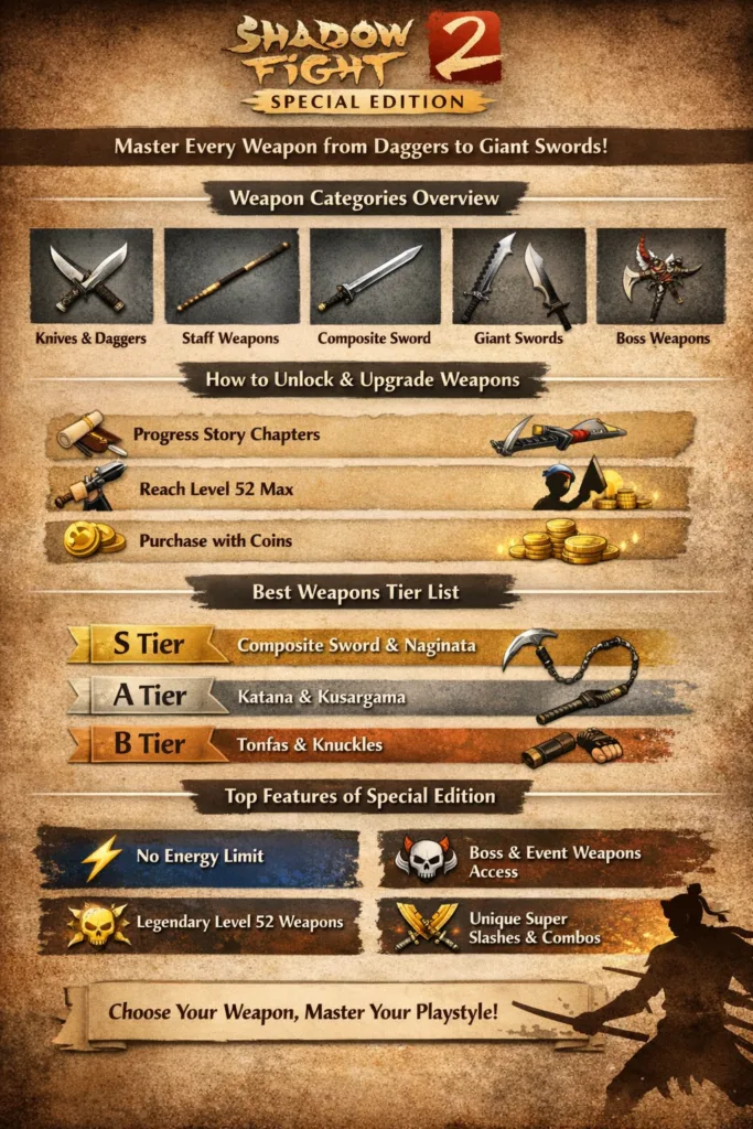 Shadow Fight 2 Special Edition Weapons