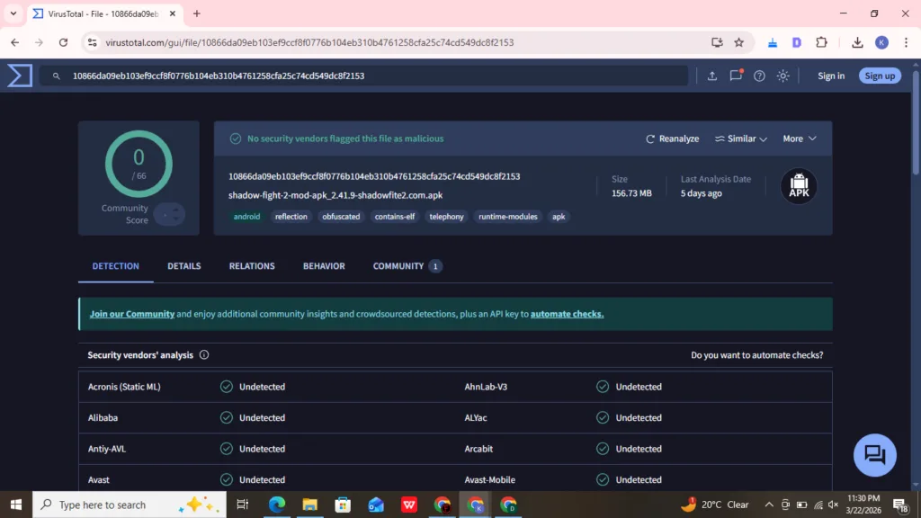 sf2 mod file virus scan results on virustotal